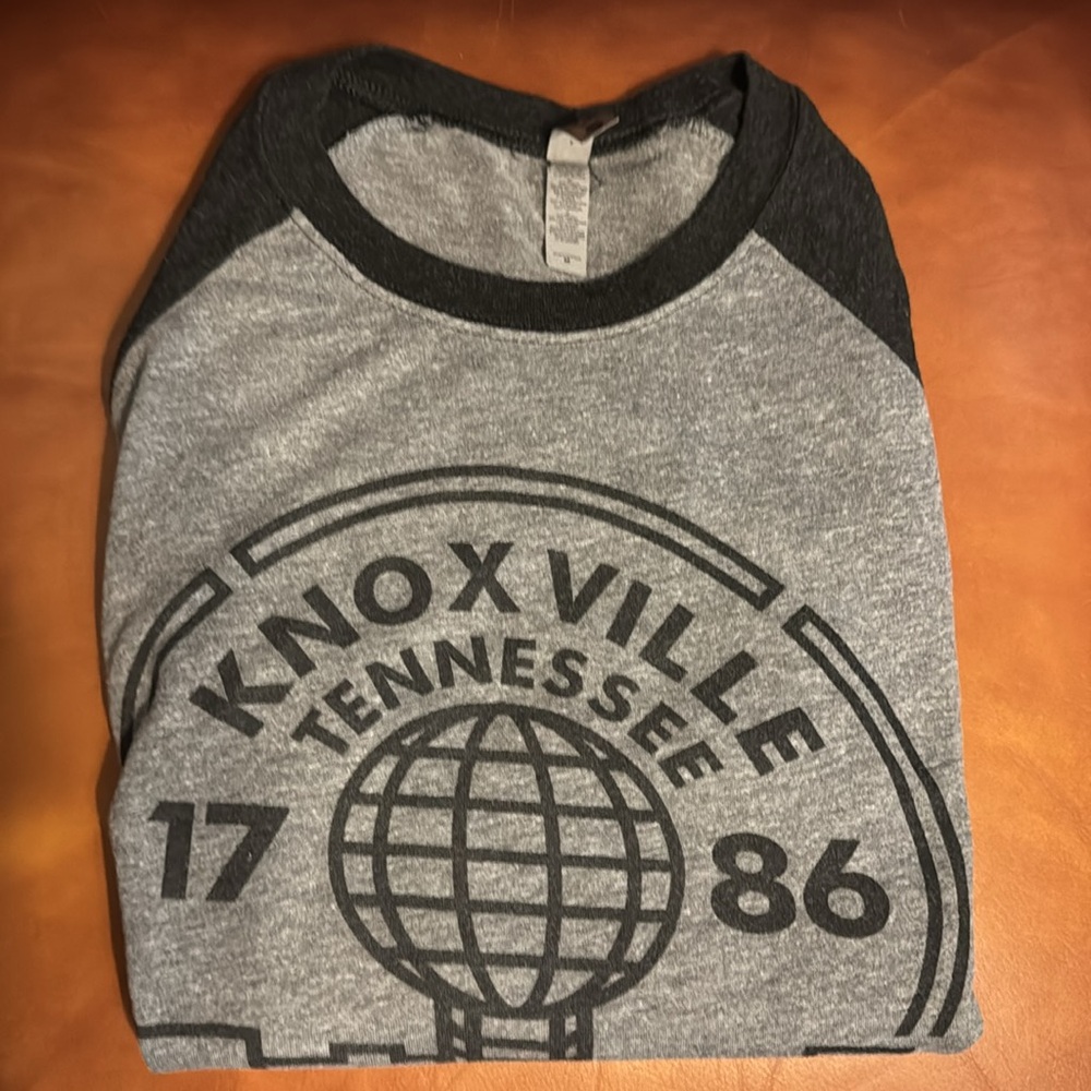 Next Level Apparel Gray and Black Knoxville Raglan Tee